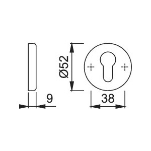 Hoppe - Door Handle Escutcheon Ø 52 mm - Patent/Yale42KS