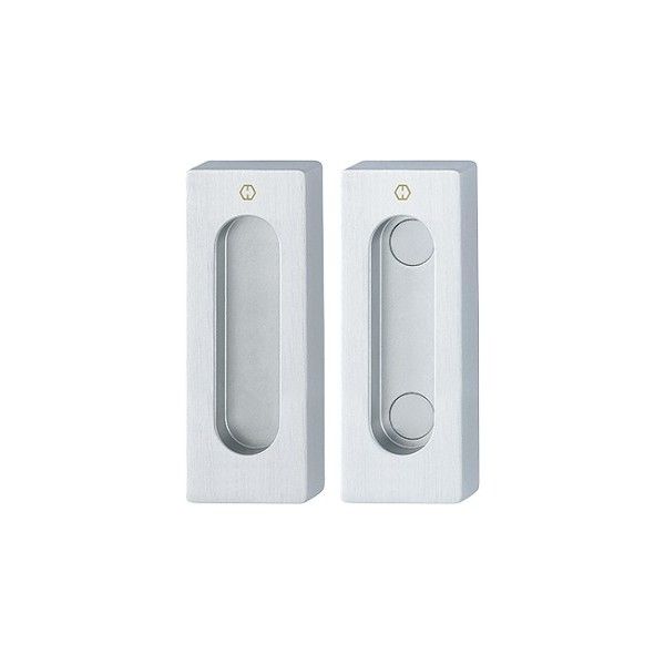 Hoppe - Flush Pull Handle For Glass Door - Rectangular Set 468 f30-1 light grey