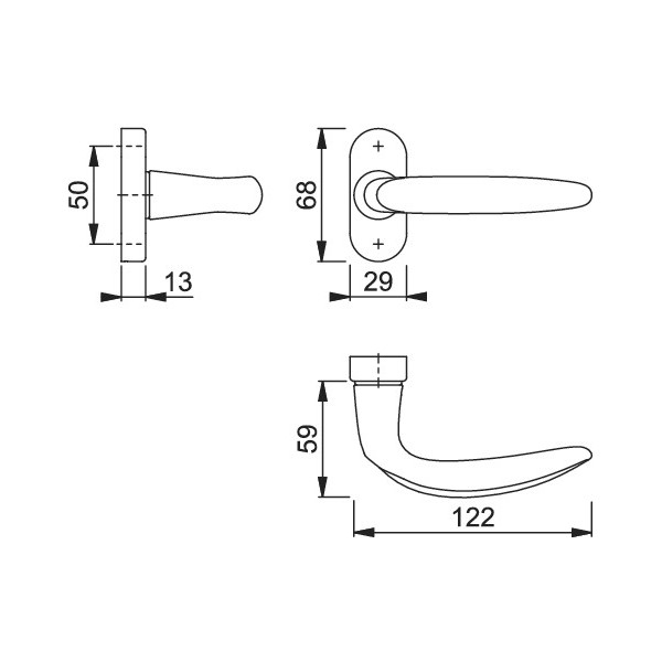Hoppe - Mezza Maniglia Per Porta Finestra - Atlanta M1530/30P f41-R cromo satinato