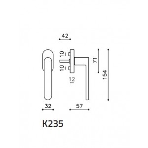 Olivari - Tilt and turn window handle - Radial K235