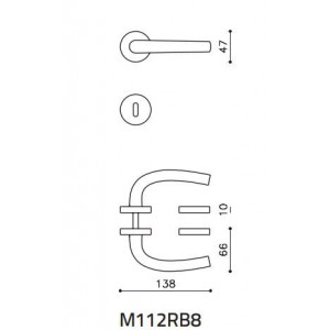 Olivari Door Handle Tizianella F M112RB8  data sheet patent hole