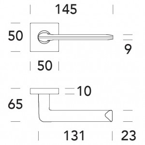 Reguitti - Maniglia con rosetta 45x45x10 mm - Spring  141 / Q46