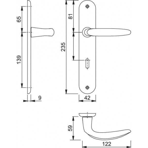 Door handle on plate - Hoppe Atlanta - M1530/379